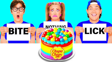 Bite, Lick or Nothing Challenge | Funny Food Recipes by BaRaDa Challenge