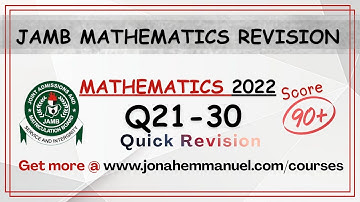 Mathematics JAMB 2022 Tutorial Past Questions and Answers | Maths JAMB Past Quesion Revision #jamb