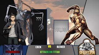 Eren vs Reiner : Power Level Showdown! (Attack on Titan 2024)