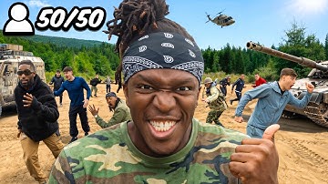 SIDEMEN VS 50 YOUTUBERS ULTIMATE HIDE & SEEK IN A MILITARY BASE