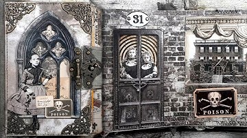 Tim Holtz Idea-ology Halloween Folio Folder Book [Making the whole book from scratch + Flip-Through]