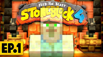 Minecraft StoneBlock 4 | A COMPLETELY NEW STONEBLOCK START! #1 [Modded Questing Stoneblock]