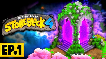 Minecraft StoneBlock 4 | A NEW GENERATION OF STONEBLOCK! #1 [Modded Questing Stoneblock]