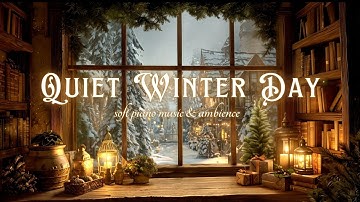 Cozy Winter Ambience by the Window | Peaceful Piano Music, Snowstorm by the Candle Light