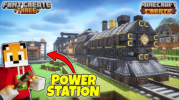 I built a POWER STATION for my TRAIN in Minecraft Create Mod