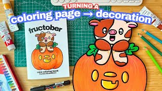 Turning a Coloring Page Into Halloween Decoration 🐮🎃
