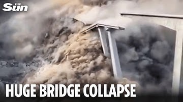 Horror moment China bridge collapses in cloud of dust just MONTHS after opening