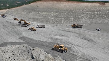 Cat D8R Bulldozer Working On Huge Highway Constr. Site - Sotiriadis/Labrianidis Constructions 4k