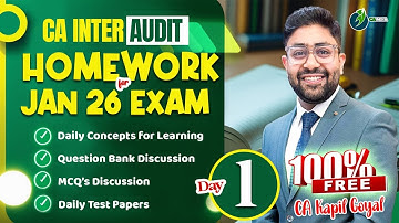 CA Inter Audit Homework Day 1 | Full Audit Prep for Jan 26 | Study Plan + Practice Questions