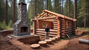 Alone in the Wilderness: Building a Huge Log Cabin from Scratch  | @WildNorthRiverCabin​