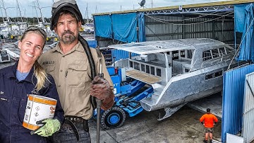 A Week In The Life:  Building Our Own Aluminum Catamaran From Scratch (Part 50)