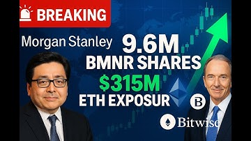 Morgan Stanley Buys 9.6M BMNR Shares! $315M ETH Exposure Through BitMine