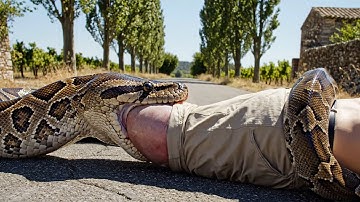 Giant Burmese Python Attacks French Cyclist On Country Road: The Dramatic Rescue