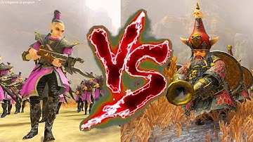 Devotees of Slaanesh (Crossbows) VS Chaos Dwarf Blunderbusses | Total War Warhammer 3