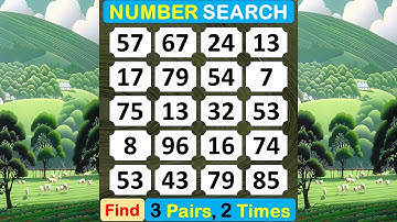 Number Search: Focus On The Cognition? #braingame #memory #puzzle #quiz #mindset #match -#345