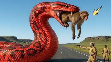 Brave Heroes Save Lonely Monkey from Deadly Giant Snake Attack!