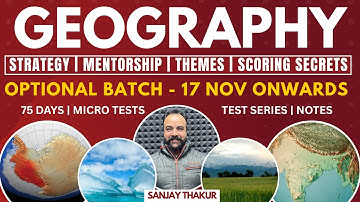 Geography Optional by Sanjay Sir from 17 Nov with a 7 Day Free Demo #joktaacademy #geographyoptional