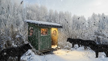 Trapped in a Deadly Snowstorm 7 Days –45°C Blizzard wolves, I