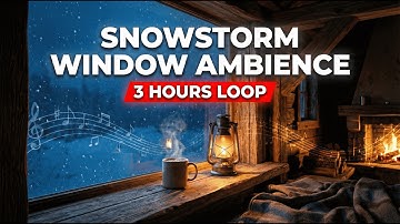 Heavy Snowstorm at Night 🌨️ Relaxing Winter Jazz & Fireplace Sounds | Instant Sleep