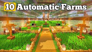 10 Automatic Farms in a Greenhouse - Minecraft Java & Bedrock | Easy Tutorial