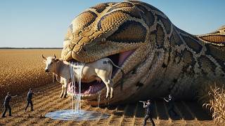 Animal Rescue : Brave Heroes Save Innocent Mother Cow from Giant Python Attack