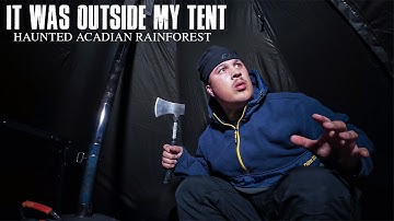 (IT WAITED OUTSIDE MY TENT TO AMBUSH ME) My WORST ENCOUNTER HOT TENT CAMPING IN HAUNTED FOREST