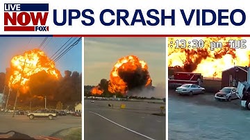 Louisville plane crash: Raw footage captures moment UPS cargo flight crashes after takeoff