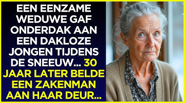 Weduwe beschermt dakloze jongen tegen de sneeuw... 30 jaar later klopte een miljonair op haar deur