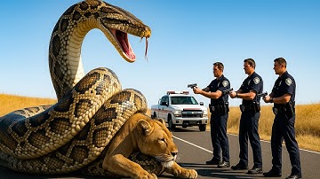🦁🐍 Heroic Lion Team Overwhelmed by a Giant Python’s Powerful Attack 💥