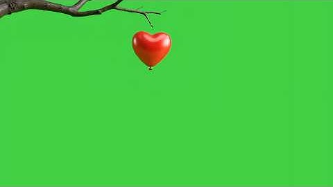 ❤️ Heart balloon hanging green screen | Love balloon animation | Free VFX background