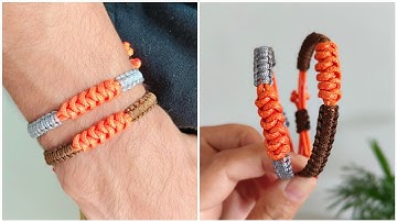 ♦️Handmade macrame bracelet specially designed for men | Snake Knot & Square Knot Combination.
