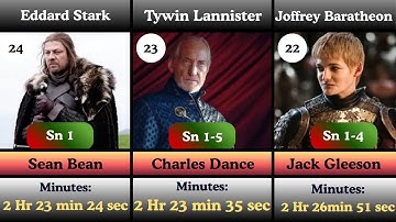 Game of Thrones Characters Ranked by Screentime || Top 150 Ranking