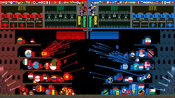 Worldwide Team Competition #9 - Castle Siege - Marble Race Countries in Algodoo