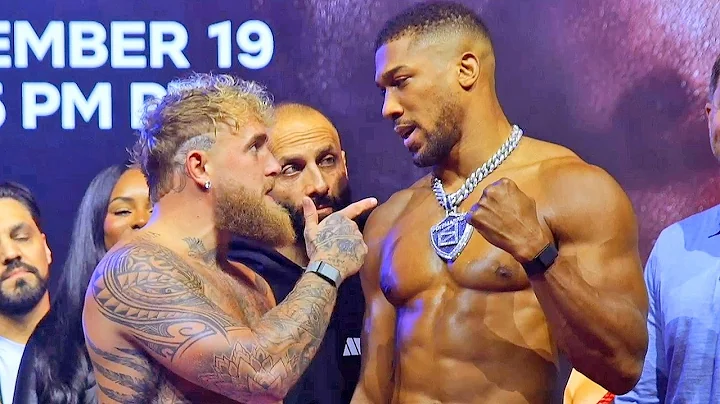 Anthony Joshua THREATENS Jake Paul DURING HEATED WEIGH IN FACE OFF