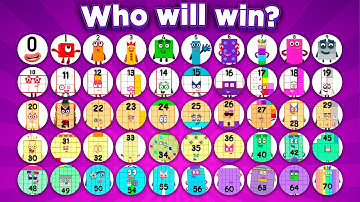 50 NUMBERBLOCKS Marble Race in Algodoo - Who will win?