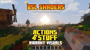ACTIONS & STUFF VIBRANT VISUALS + BSL SHADERS BEDROCK TRAILER in Minecraft Bedrock