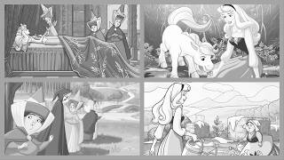Color by Number Sleeping Beauty Disney Movie Unicorn Garden Calm Happy Color #coloringbook #video