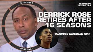 Stephen A. reacts to Derrick Rose's retirement | First Take