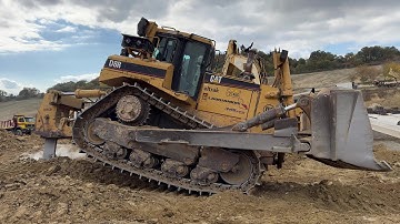 Cat D8R Dozer Ripping Hard Rock Layers In Order To Help The Cat 385C - Sotiriadis/Labrianidis - 4k
