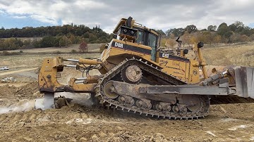 Cat D8R Dozer Ripping Hard Rock Layers In Order To Help The Cat 385C - Sotiriadis/Labrianidis - 4k