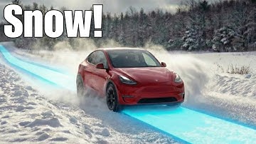 Tesla FSD 14.2.1 "Mad Max" on Unplowed Snowy Roads