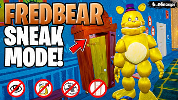 Hello Neighbor FREDBEAR SNEAK MODE CHALLENGE! (Full Game)
