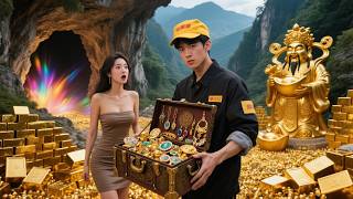 窮酸外賣員被意外吸進神秘山洞穿越到古代，還能來回穿梭回到現代，一夜致富後逆襲成首富！ #爽劇 #逆襲