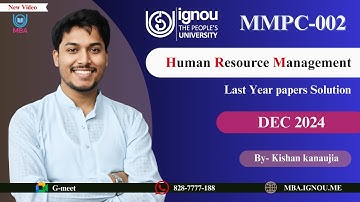 MMPC 002 Last Year Paper Solved |  DEC 2024 IGNOU | FULL VIDEO | PREVIOUS YEAR PAPER