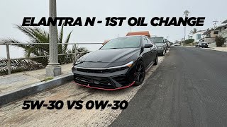 Elantra N First Oil Change: 5W-30 vs 0W-30