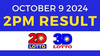 2pm Lotto Result Today October 9 2024 | PCSO Swertres Ez2