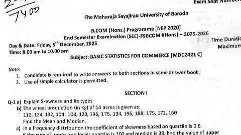 BSC Statistics Paper Solution 2025! 🔥 | MSU External Exam 05/12/25 | Check Your Answers (Part 1)