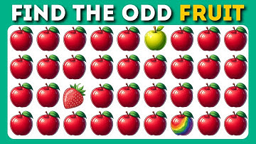 Find the Odd One Out FRUIT Edition 🍎🍐 | Emoji Quiz Challenge | Spot the Odd Emoji Out | 30 Levels
