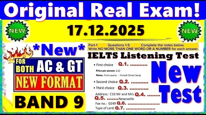 IELTS LISTENING PRACTICE TEST 2025 WITH ANSWERS | 17.12.2025