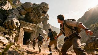 Expedition discovers tomb's stone monster—thrilling escape begins!